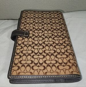 Coach Tan and Brown Signature Wallet